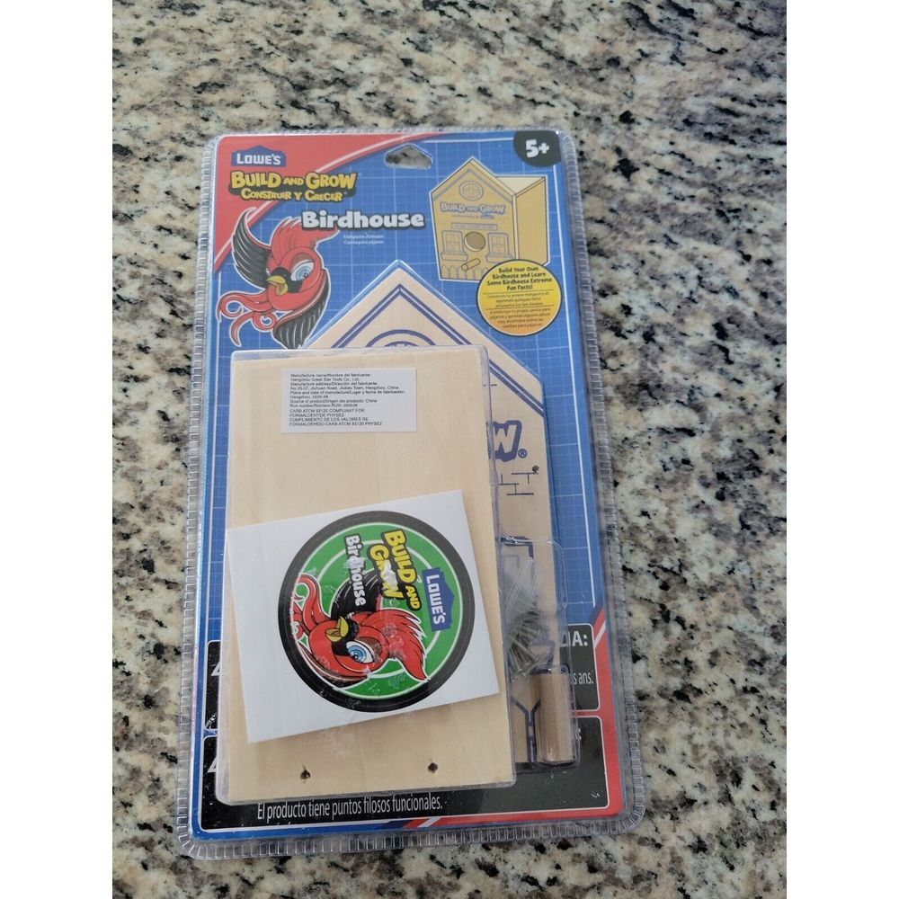 Lowe's Build and Grow BIRDHOUSE Wood Project Kit Home‎ Depot Kids Workshop (A8)
